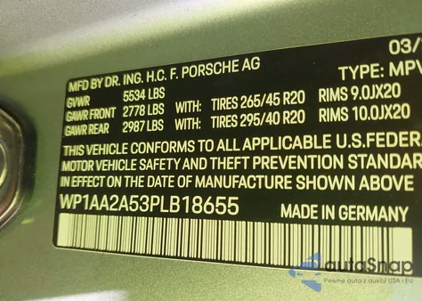 2023 Porsche Macan T z USA, uszkodzony, nr VIN WP1AA2A53PLB18655